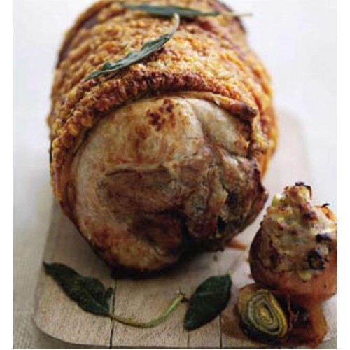 ROAST LEG OF PORK WITH SAGE AND STUFFED ONIONS - Bonners The Butchers
